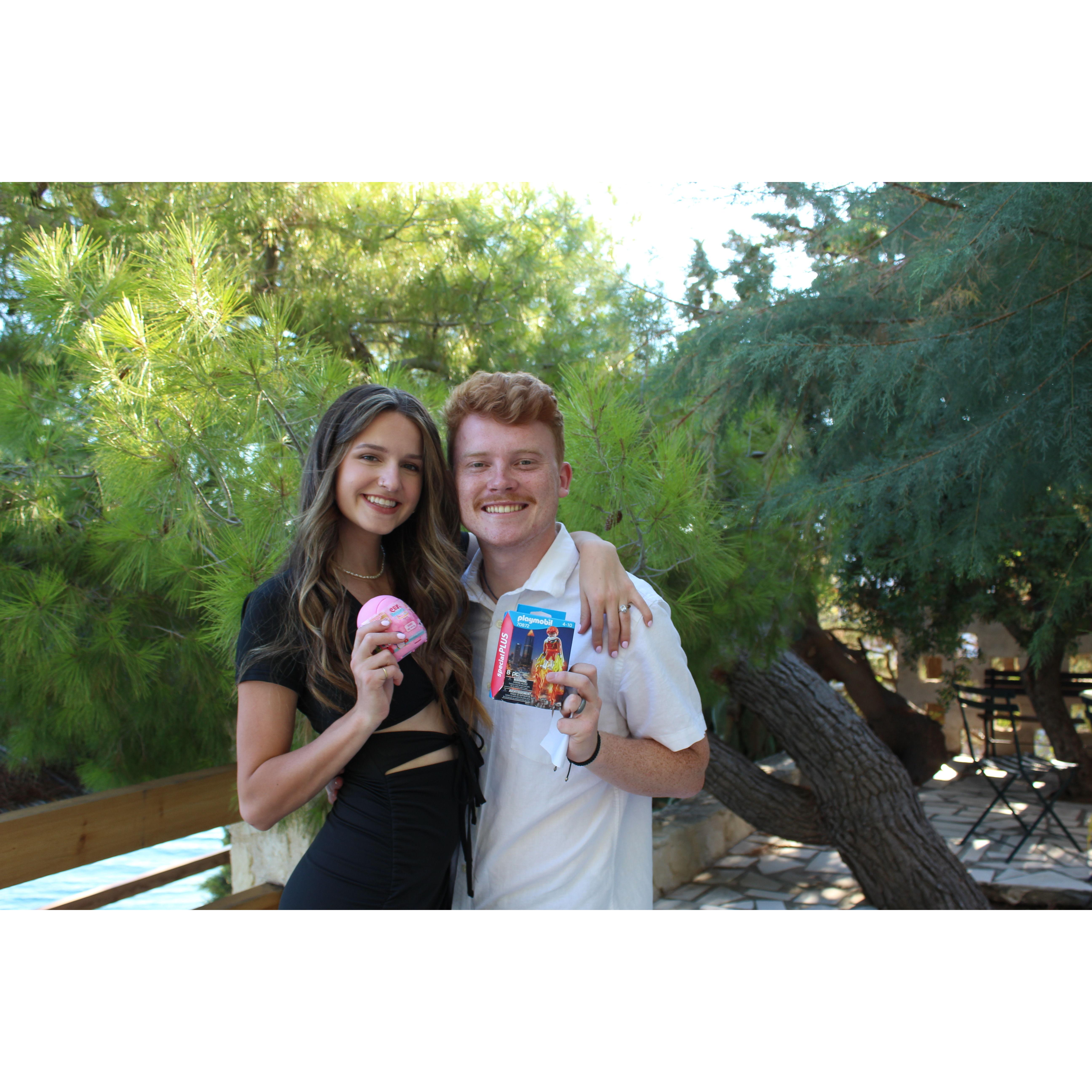 Stalling for Toby's (Taryn's brother) engagement in Greece!