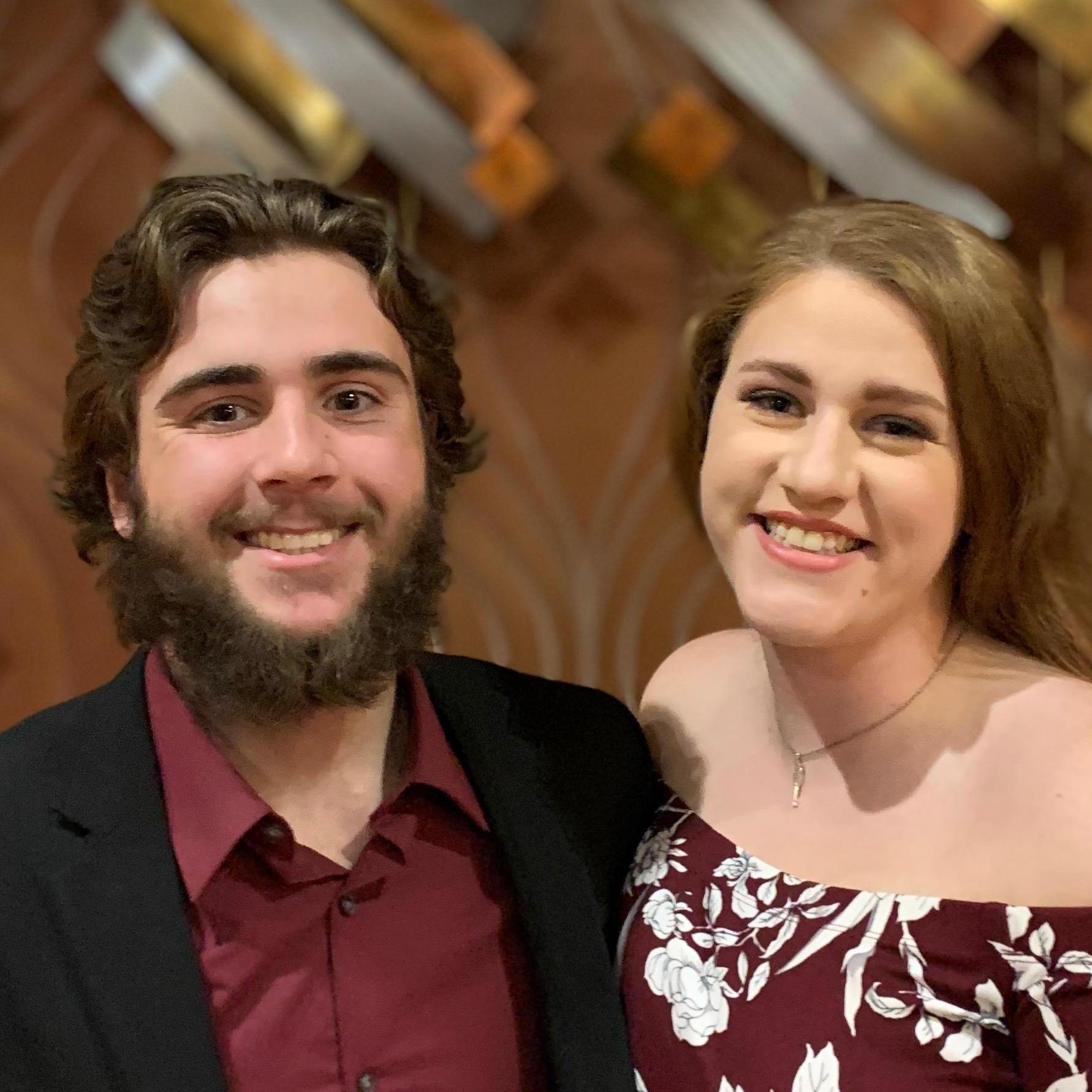 Dressed up for Katelyn and Aaron Campbell's wedding in October 2019