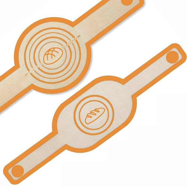 Silicone Bread Sling Oval and Round for Dutch Oven, KITMAL Non Stick Reusable Silicone Baking Mat with Long Handles Sourdough Bread Baking Supplies and Making Tools, Orange