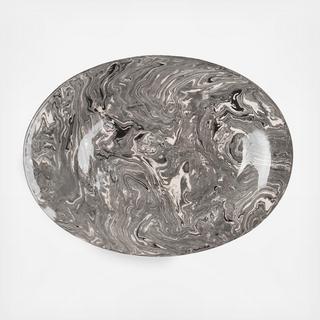 Ebru Oval Serving Plate