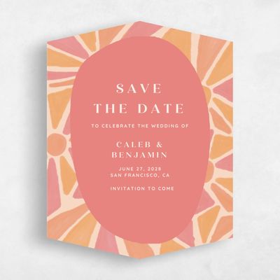 Pink Diamond Wedding Save the Date - Barcelona Portrait