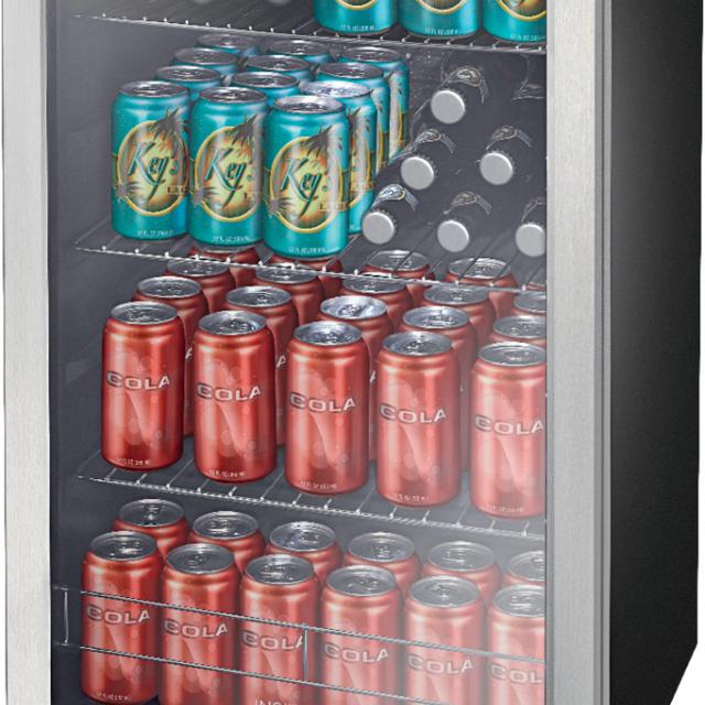 Insignia™ - 115-Can Beverage Cooler - Stainless steel