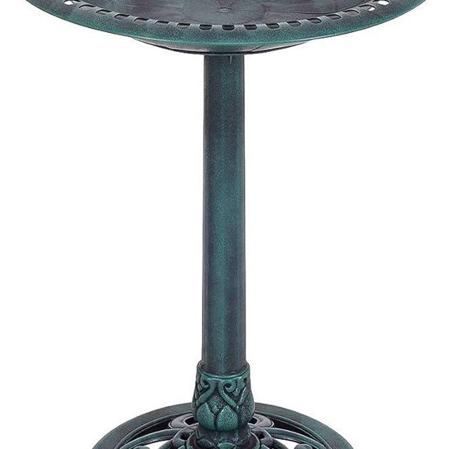 Toolsempire Outdoor Bird Bath, 28" Bird Water Feeder Rustic Resin Bird Bath, Lightweight Birdbaths for The Garden (Green)