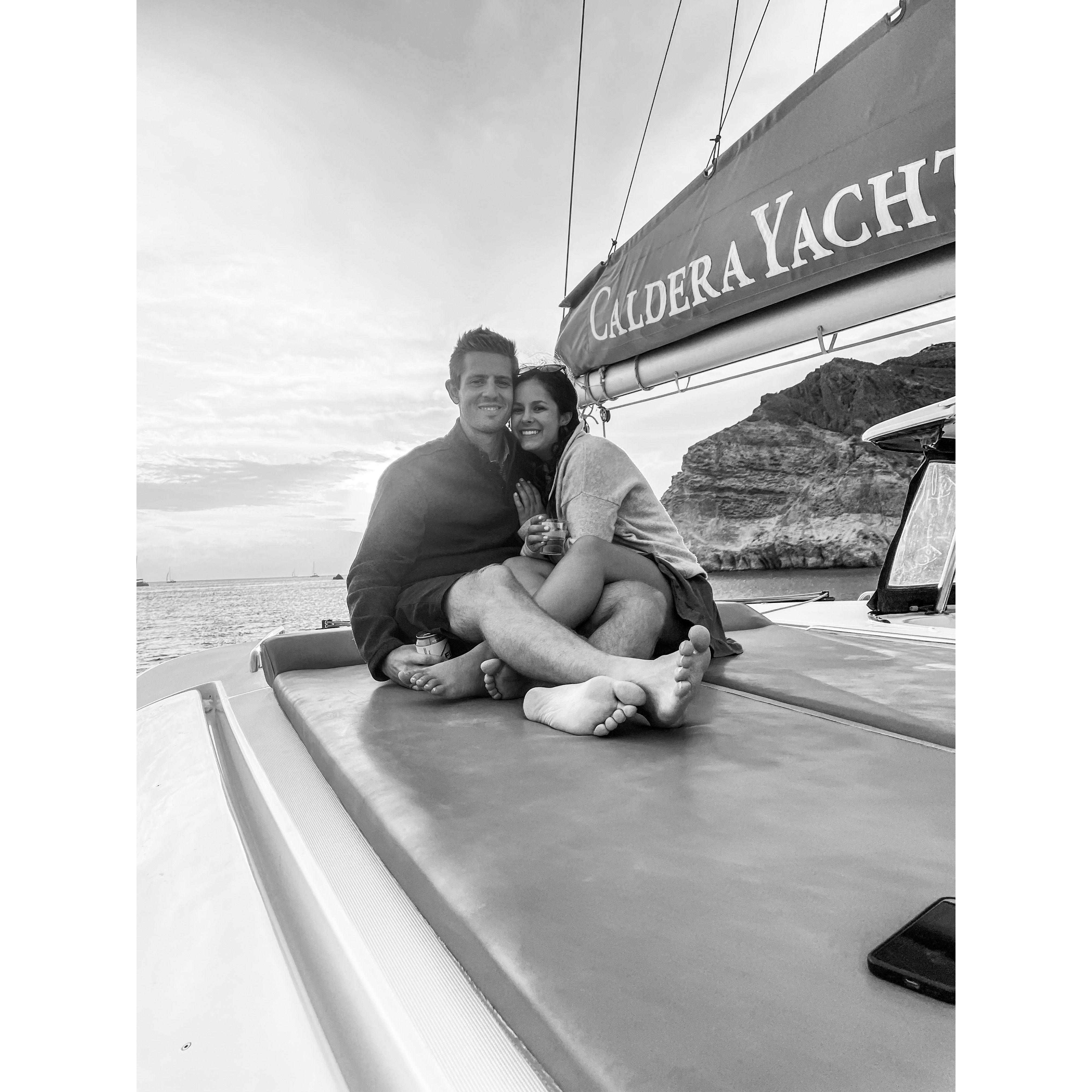 This was on the dinner boat along the coast in Greece!