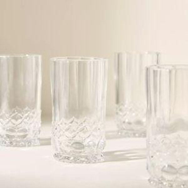 Savannah Glass Tumblers, Clear, Set of 4