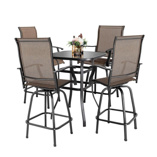 Nuu Garden Outdoor Bar Table and 4 Bar Stools
