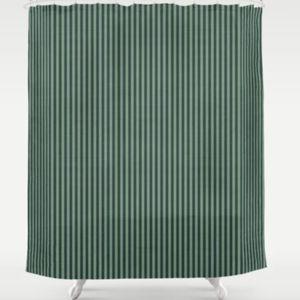 Pinstripe in Green Shower Curtain by House of HaHa | Society6