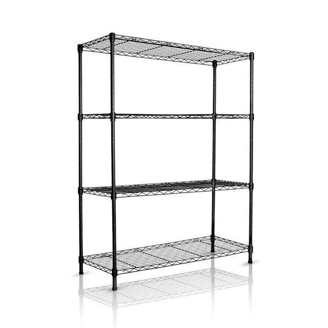 hiLISS Heavy-Duty Black 4 Tiers Steel 36x14x54 Wire Shelving NSF Certified. Adjustable Storage Rack for Kitchen,Garage,and Laundry Utility Room (4Tiers-36x14x54)