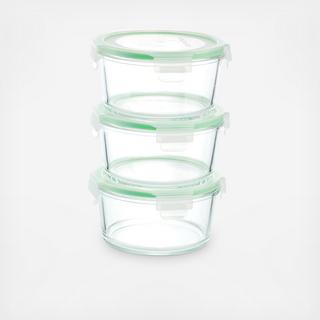 Glassworks Medium Round Container, Set of 3