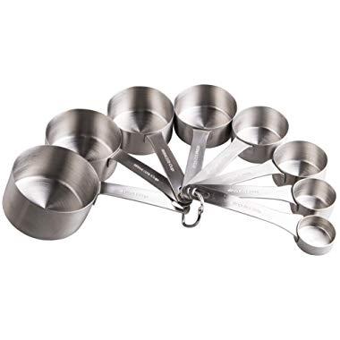 Smithcraft Stainless Steel Measuring Cups Set 18/8(304) Steel Material Heavy Duty Measuring Cups Set of 8 Pack for Baking and Kitchen gadget