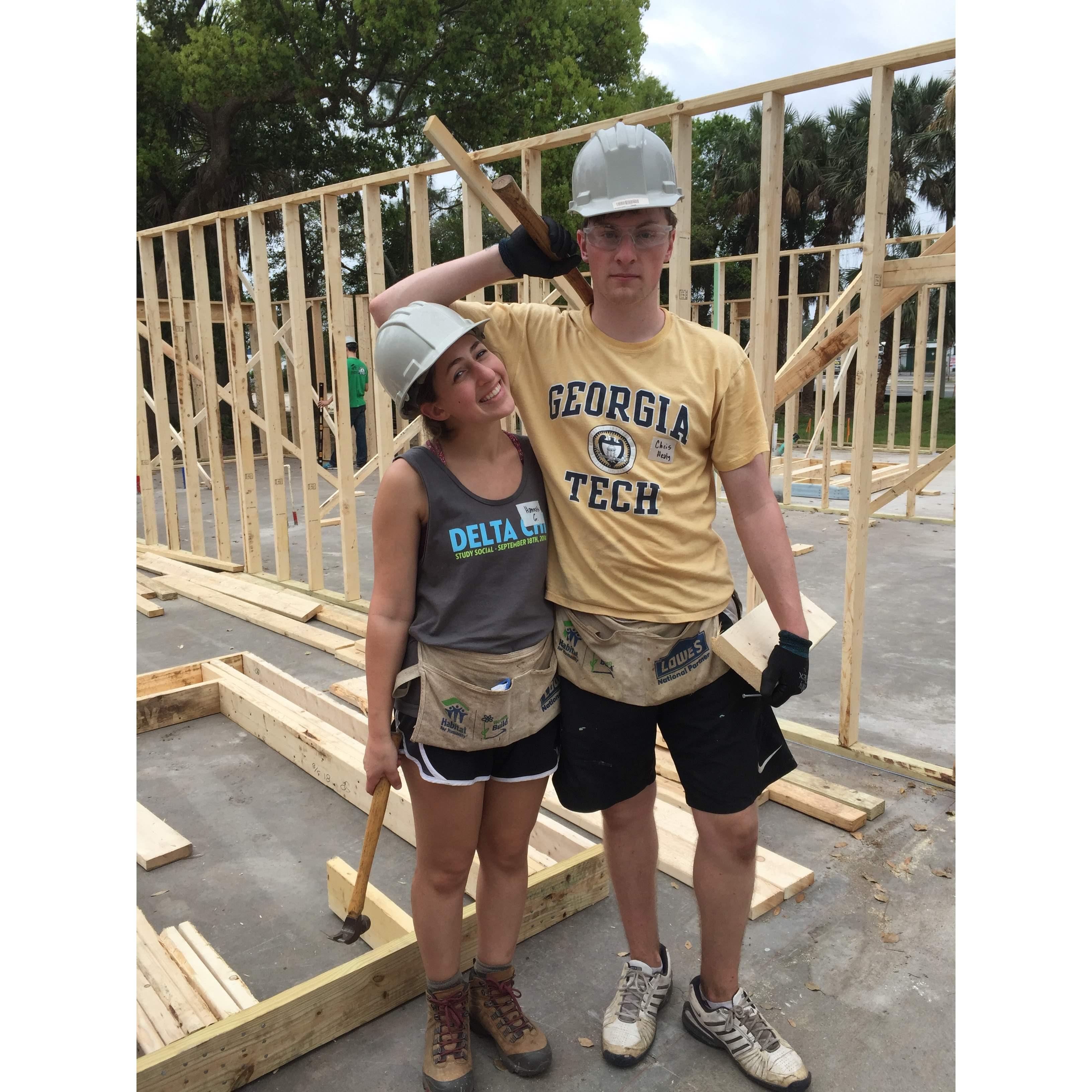 Volunteering with Habitat for Humanity