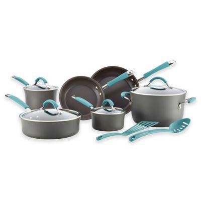 Rachael Ray Cucina 12-Piece Nonstick Cookware Set, Agave Blue - Zars Buy