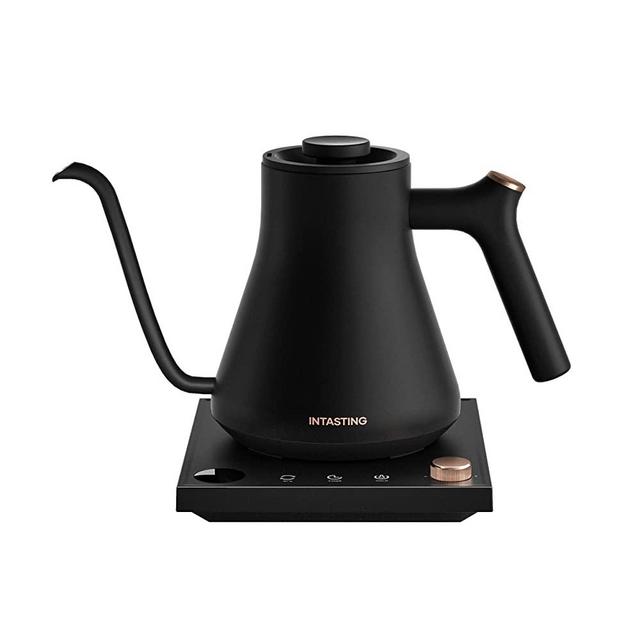 Electric Kettle, INTASTING Electric Gooseneck Kettles Temperature Control, 0.9L Stainless Steel Inner, ±1℉ Precision, Quick Heating, for Hot Water, Pour Over Coffee, Tea, Matte Black