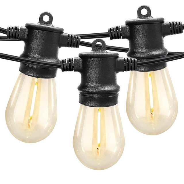 SUNTHIN Outdoor String Lights, 144ft(3 Pack 48ft) Patio Lights with LED Shatterproof Bulbs, Hanging for Outside, Garden, Backyard, Deck, Porch, Bistro, Pool, Party