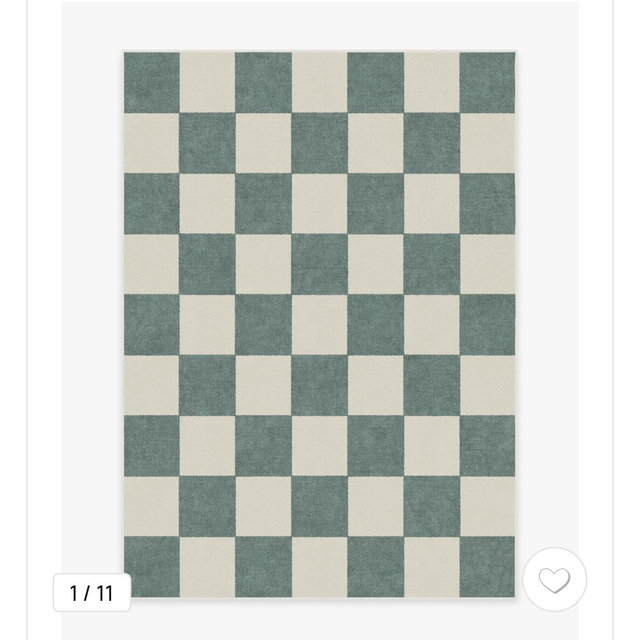 Jaque Checkered Slate Green Rug | All-In-One Rug | 5’x7' | Ruggable