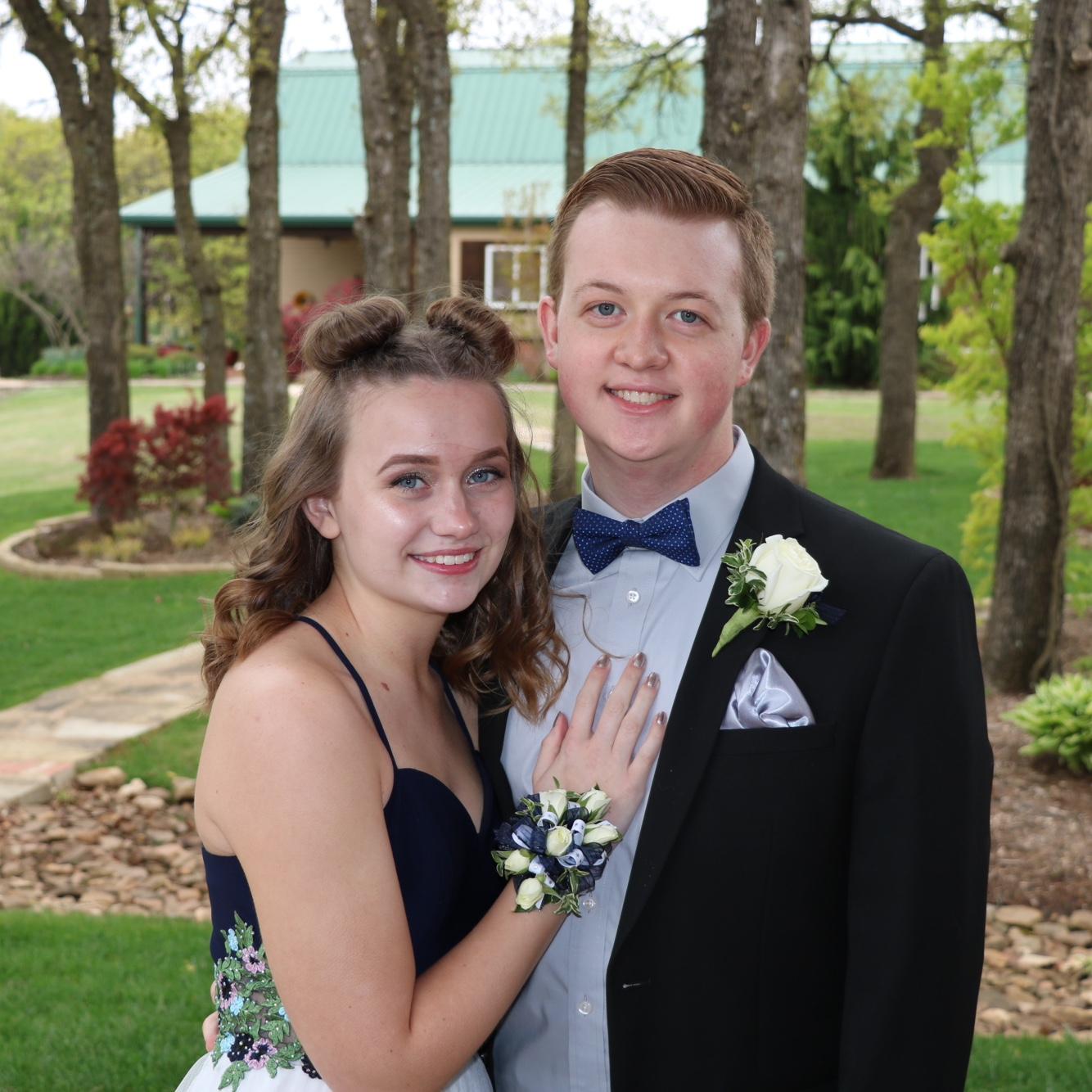 “Prom” 2020. Gabe and I decided to dress up and host a two person prom since I had already bought a dress and my prom got canceled. We danced and ate takeout together, alone. It was perfect