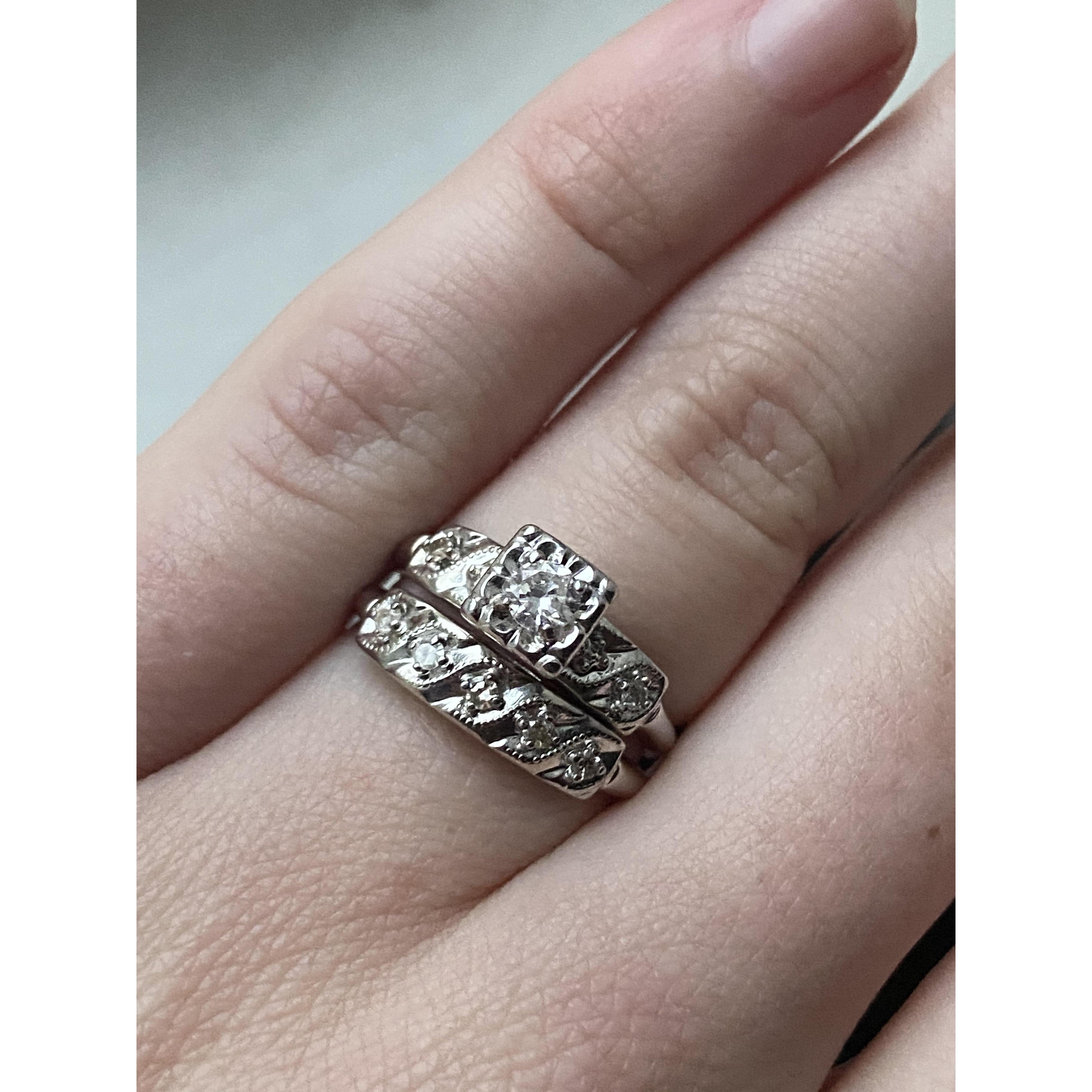Sydney’s engagement ring and wedding band set; handed down from her late grandmother Rita Punzel.