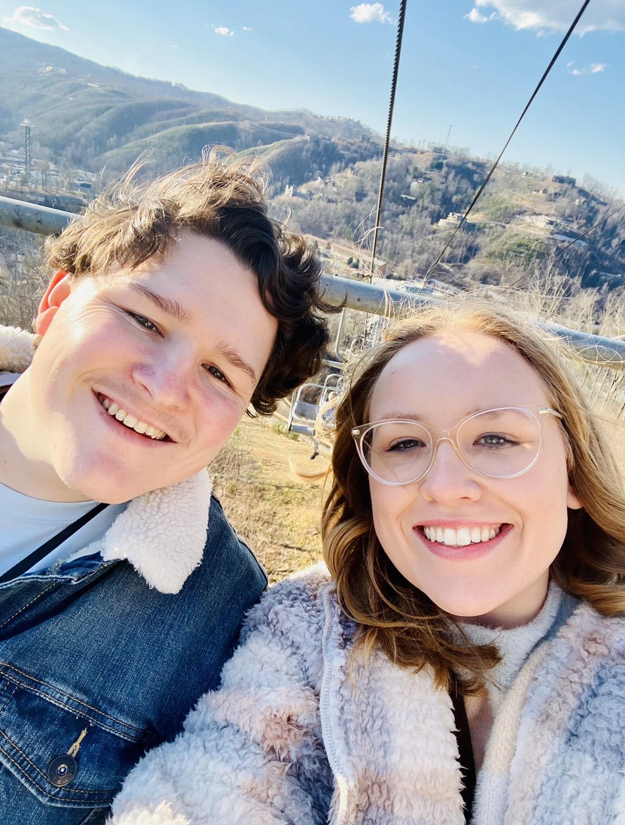 On the way up to the proposal spot at Anakeesta in Gatlinburg, TN.