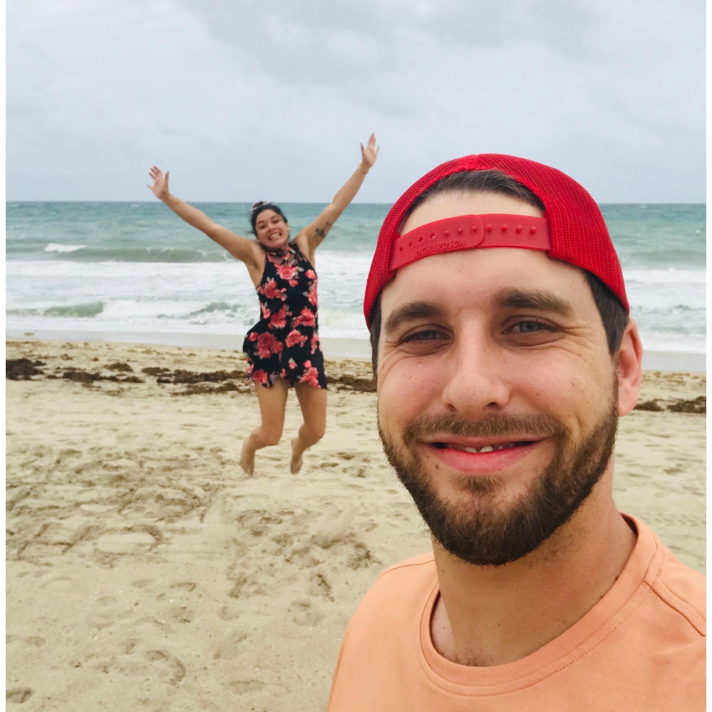 I love the beach, just relaxing by the waves with my hunny by side. This was taken in Miami Florida.