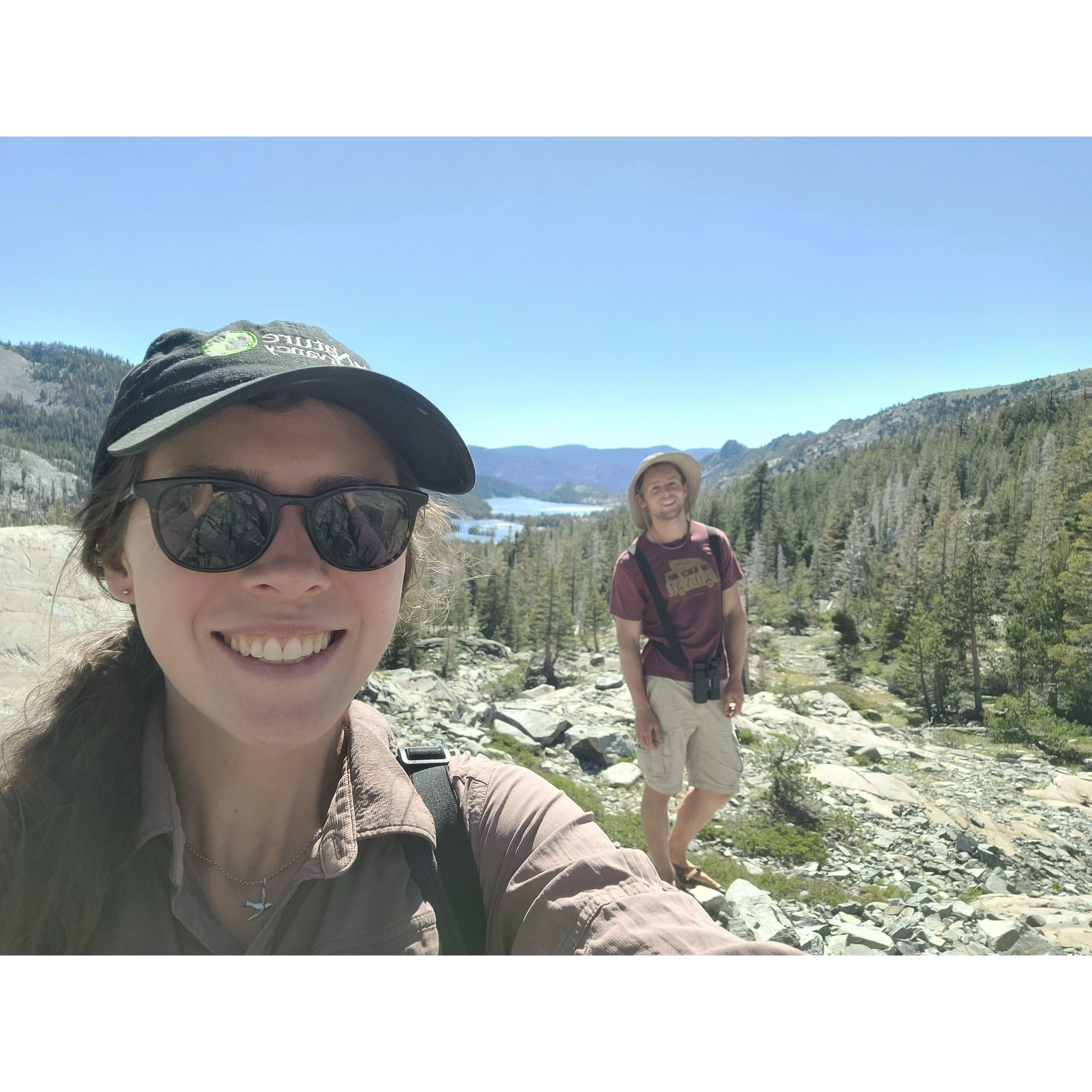 Hiking Saddlebag Lake, CA in search of Rosy-Finches and Ptarmigans.