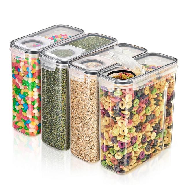Sorbus 4 Pack Airtight Food Dispenser Containers - For Kitchen Organization - Store Pasta, Cereal, Dry Foods, and More -BPA Free