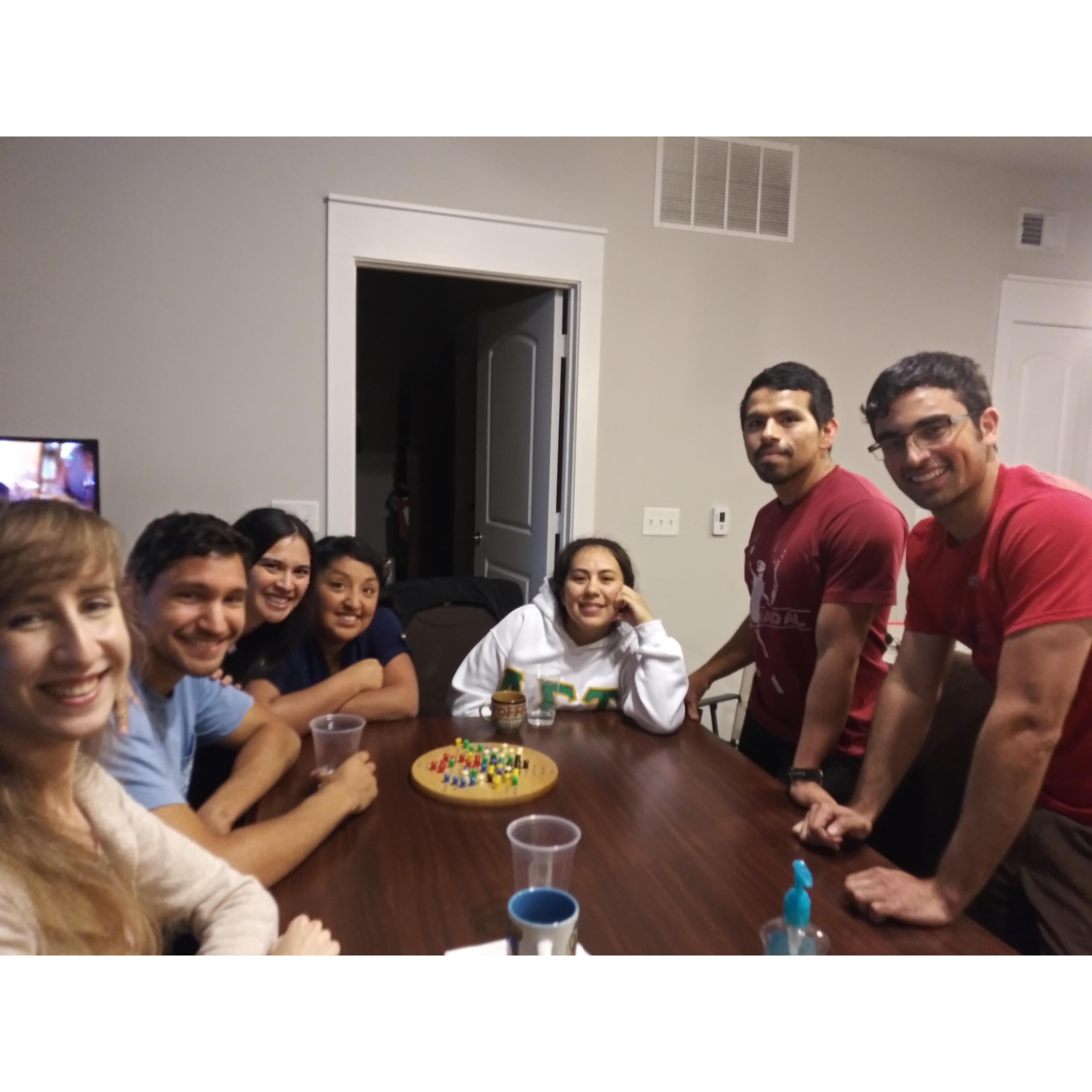 Our last hoorah with close friends before shutting it down to COVID...we didn't win Chinese Checkers but we still had fun!