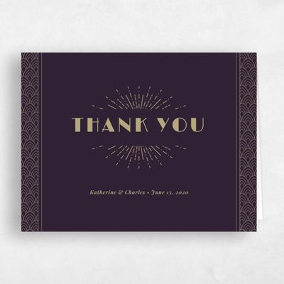 Plum, Purple Wedding Thank You - Baker