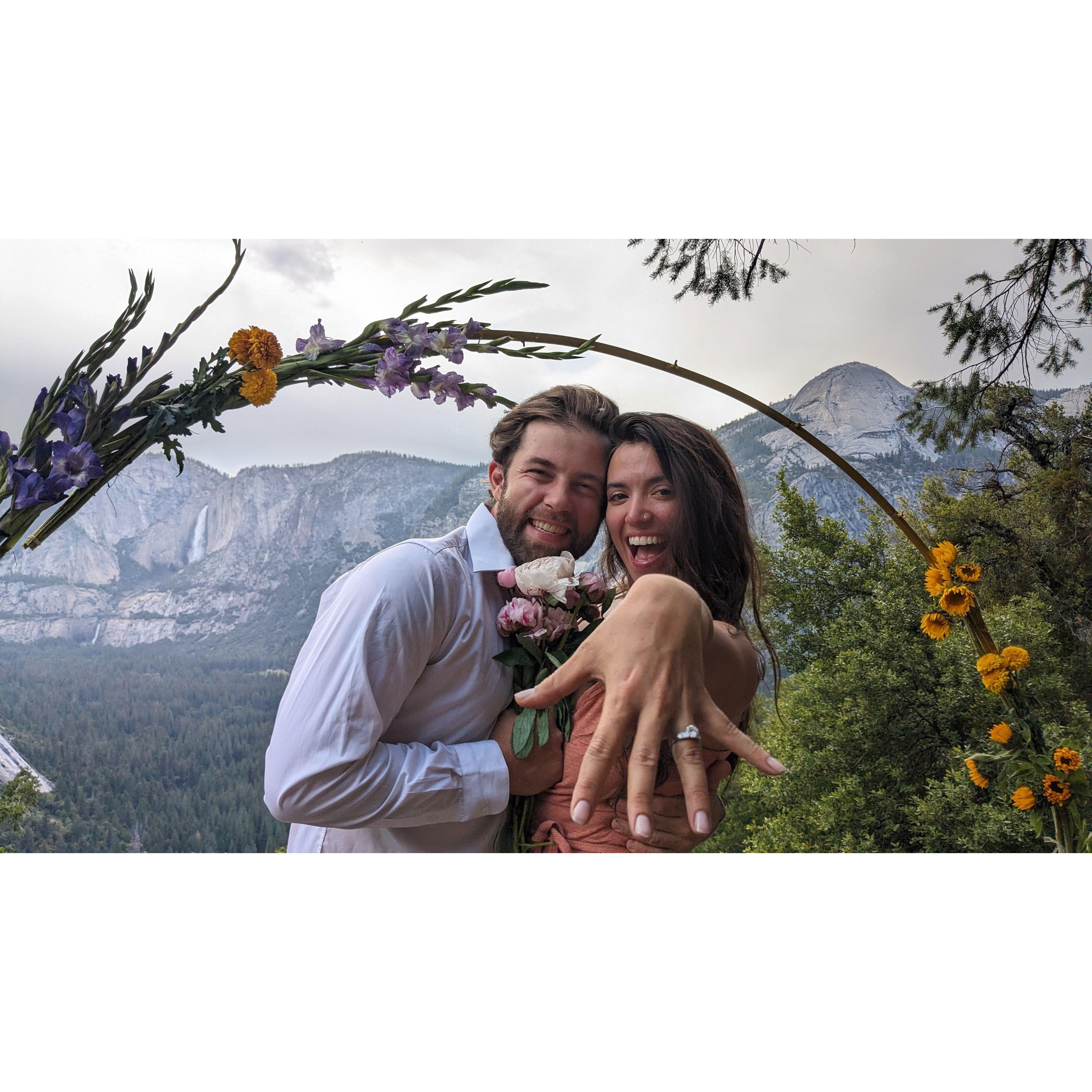 Celebrating our engagement in Yosemite!