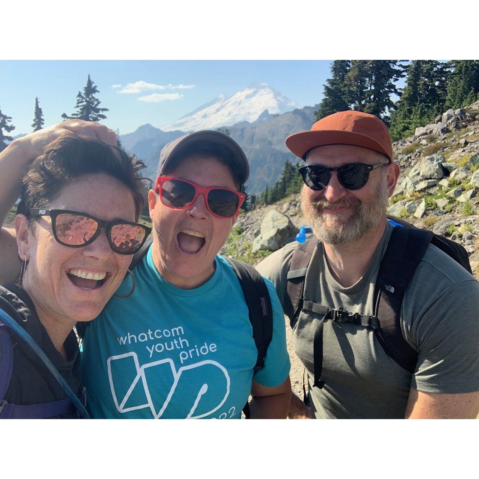 The mountains in our backyard with one of our favorite adventure friends, Chris.