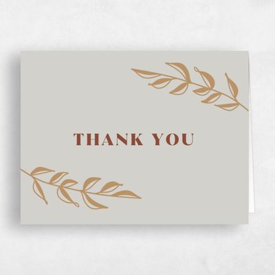 Rust, Grey Wedding Thank You - Hernando Type