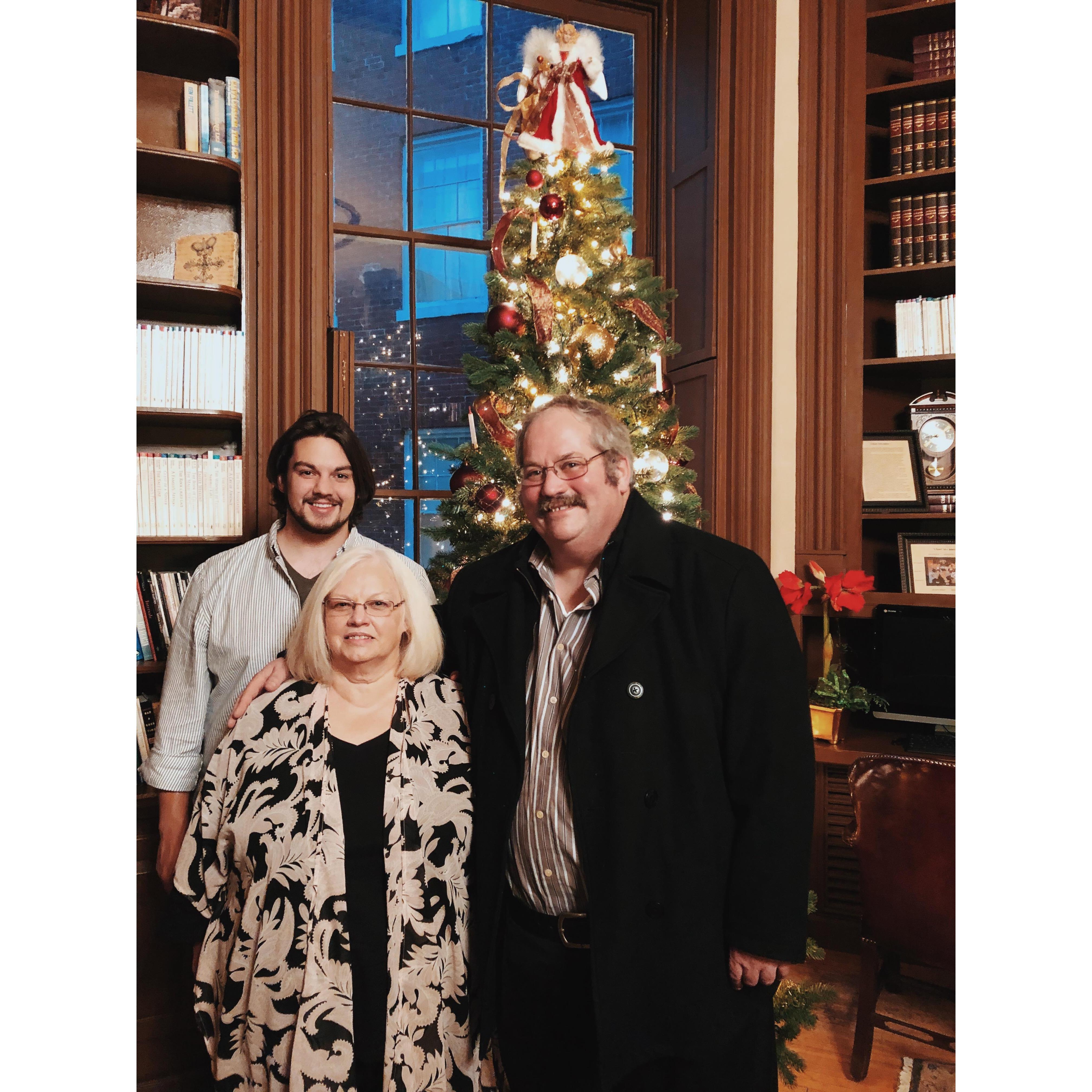 Chandler and His parents during a Acuff Thanksgiving/ Christmas Trip to The Barter Theatre.