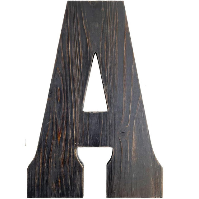 14 Inch wood Letters for Wall Decor - Letter A for Hanging - Unique Blend of Rustic Vintage Western and Industrial Styles for Kitchen Bedroom Living Room(Big A)