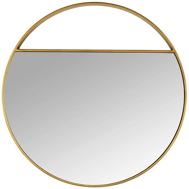 Amazon Brand - Rivet Modern Round Cutout Hanging Mirror, 22.25" Diameter, Gold