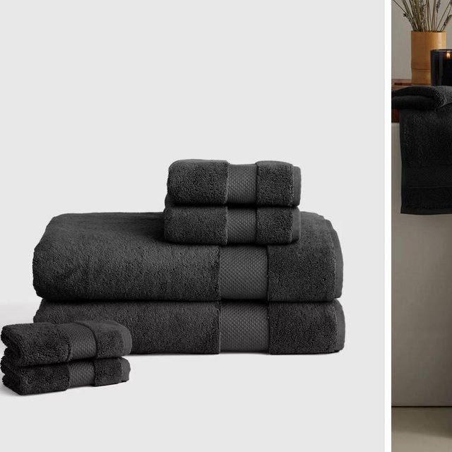 Turkish Ultra Luxe Plush Bath Sheet Bundle in Charcoal