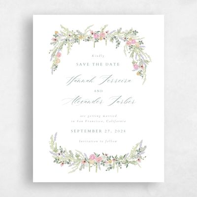 White Wedding Save the Date - Dinan Portrait