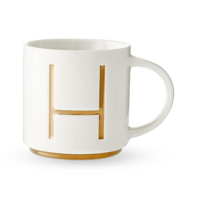 Gold Monogram Mug, H