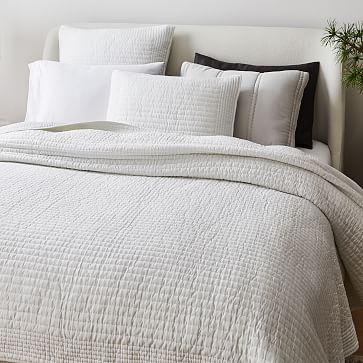 Silky TENCEL™ Pick Stitch Quilt & Shams in Frost Gray