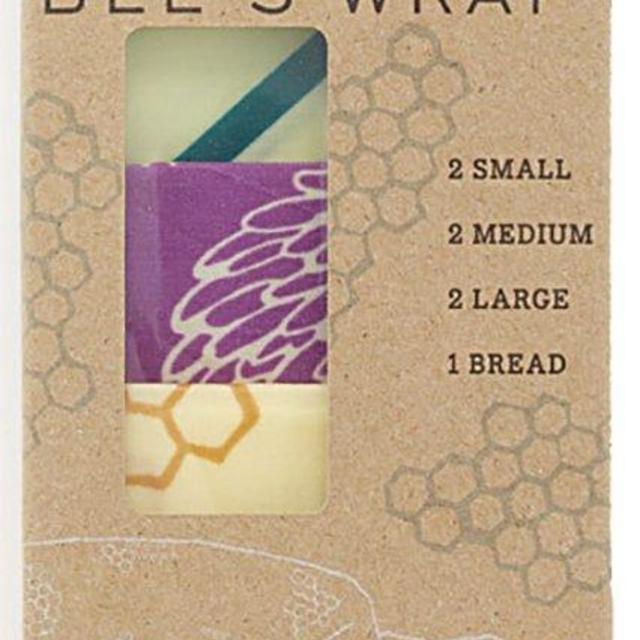 Bee's Wrap Sustainable Reusable Food Storage Variety Pack (2 Small, 2 Medium, 2 Large, 1 Bread)