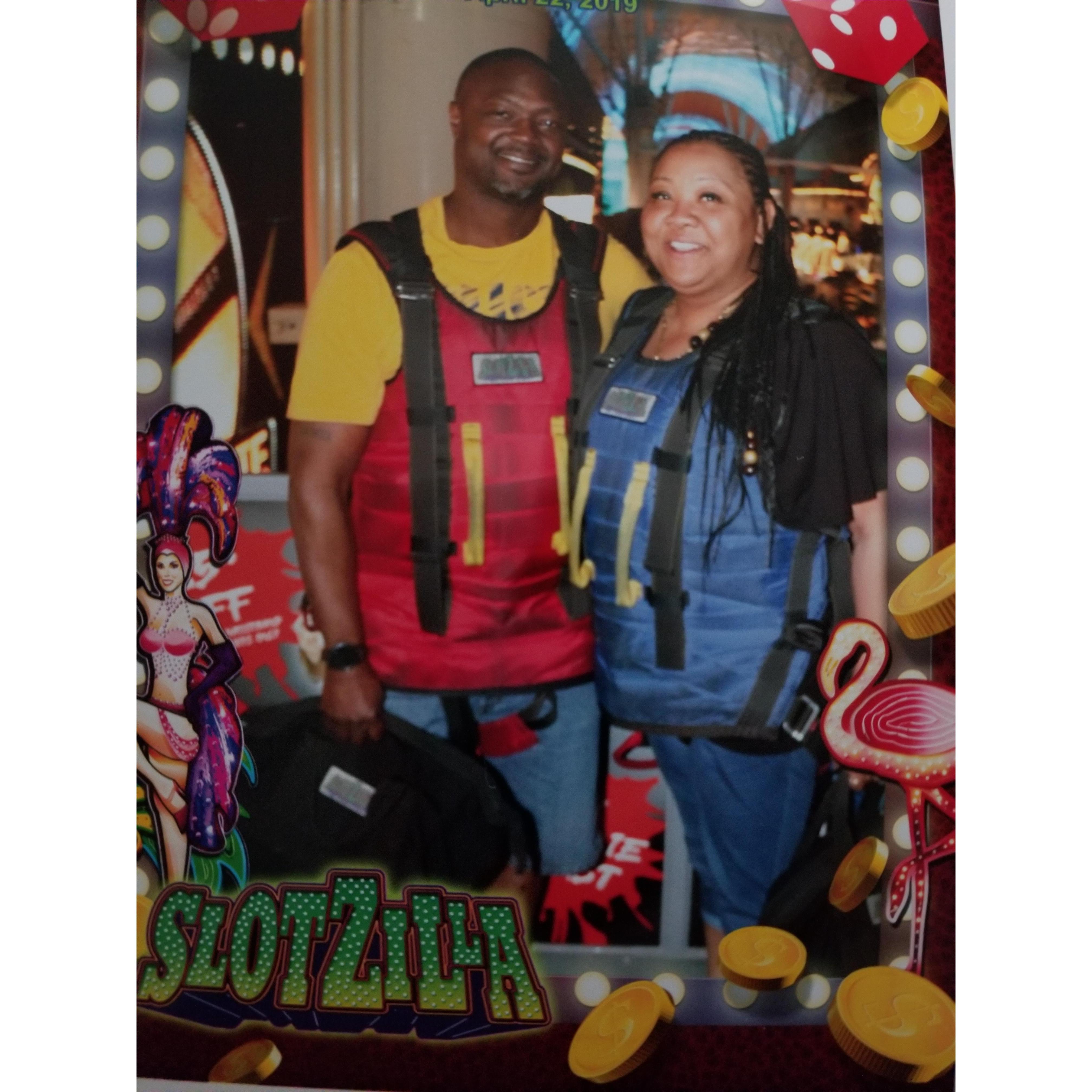 Zip lining on Fremont St