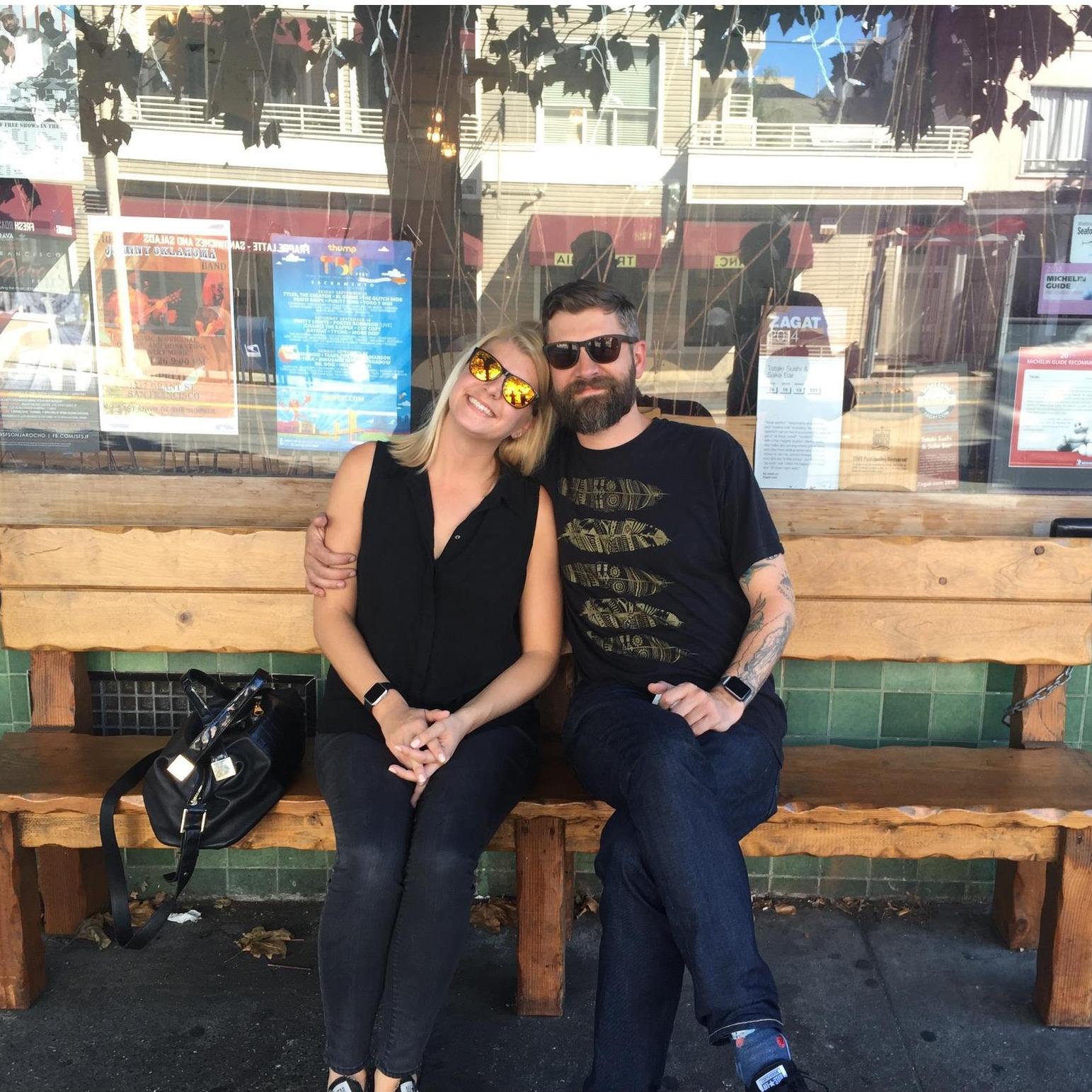 We had our first kiss on this bench