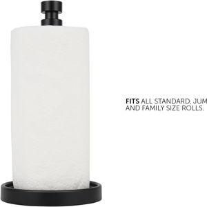 Ivilon Countertop Paper Towel Holder - Steady and Easy Tear - Fits All Paper Towel Rolls - Black