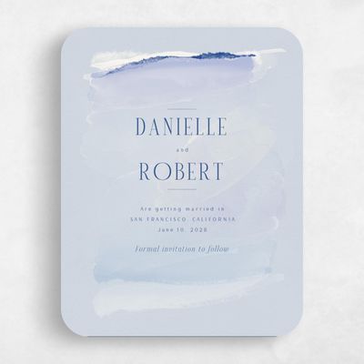 Blue Rounded Wedding Save the Date - Balla Portrait