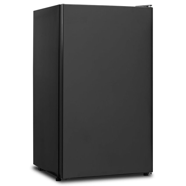 3.2 Cu.Ft Small Refrigerator Single Door, Mini Fridge for Bedroom Office Dorm Kitchen Undercounter, Compact Cooler with Removable Glass Shelves Quite Operation, Black