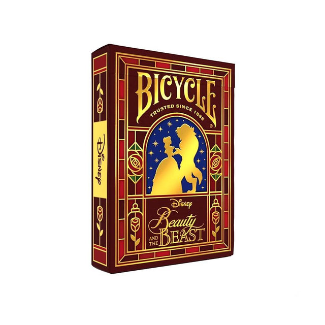 Bicycle Disney Beauty and the Beast Playing Cards – Premium Belle & Beast Deck, Enchanted Rose Collectible Cards for Classic Games, Magical Disney Gift for Kids & Adults