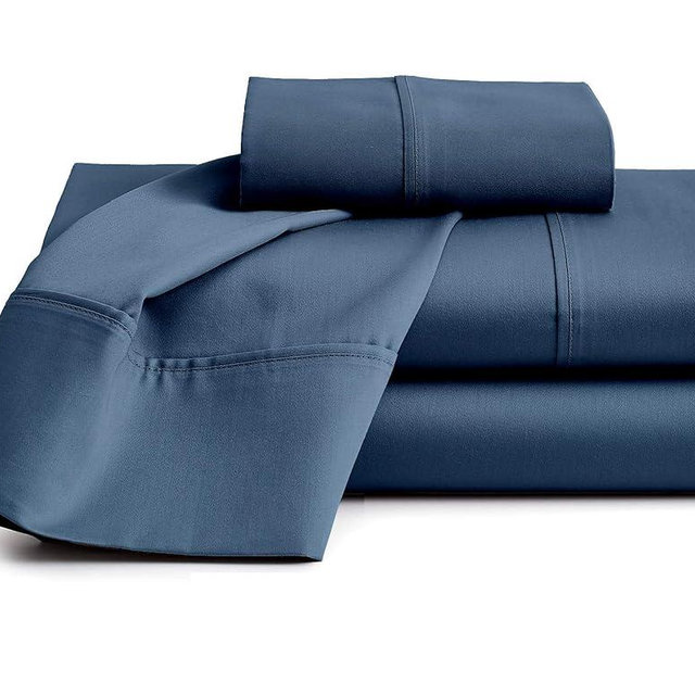 Extra-Deep-Pocket 100% Organic Cotton Bed Sheets |Queen, Mediterranean Blue| - Organic Sheets - 1000-Thread-Count Organic Cotton Sateen Sheets - 24-Inch Deep-Pocket Organic Certified Cotton-Sheets