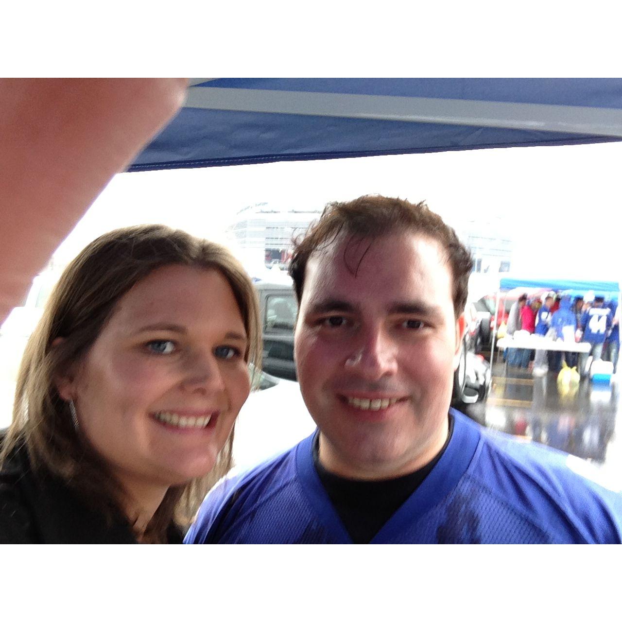 Tailgating at Metlife ahead of a wet Giants game in 2012