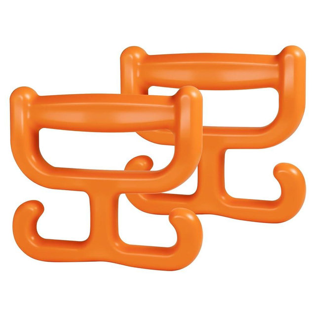 NFETLLD 2 Pack Grocery Bag Shopping Bag Carrier Holder Handle for Plastic Bags, Each Holds 100lbs Durable Multi Purpose Heavy Duty Comfortable Grip (Orange)