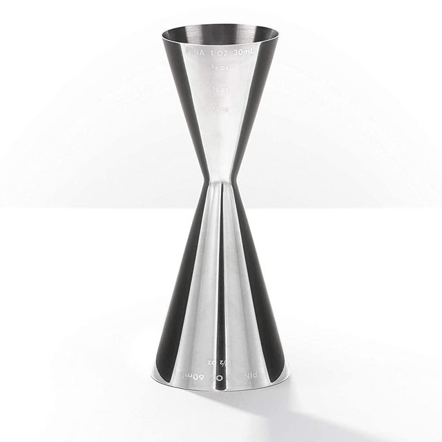 Piña Barware Slim Stainless Steel Commercial 2oz. / 1oz. Slim Style Measuring Jigger Bar Tool (Polished Finish)