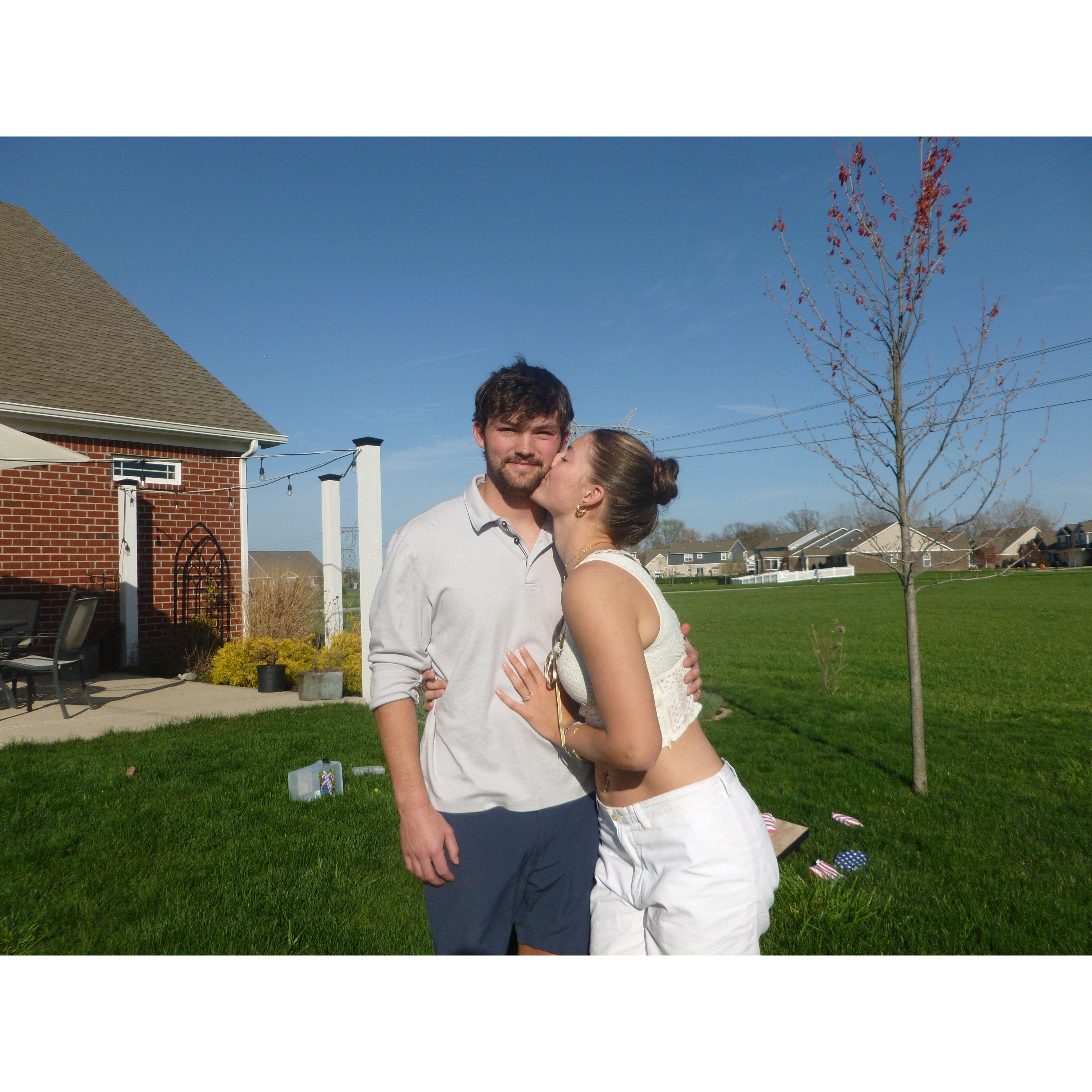 Moments after getting engaged...