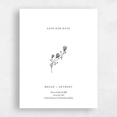 White Typography Wedding Save the Date - Unconditional Stamp